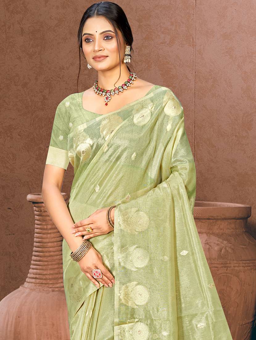 women self design chanderi saree with blouse - 22082420 -  Standard Image - 1