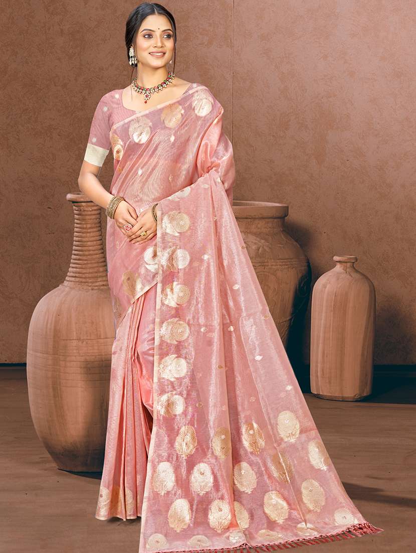 women self design chanderi saree with blouse - 22082421 - Zoom Image - 0