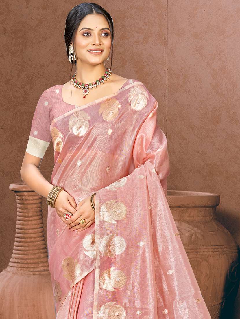 women self design chanderi saree with blouse - 22082421 - Standard Image - 1