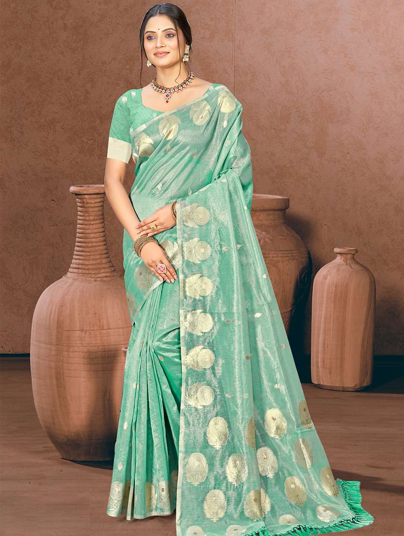 women self design chanderi saree with blouse