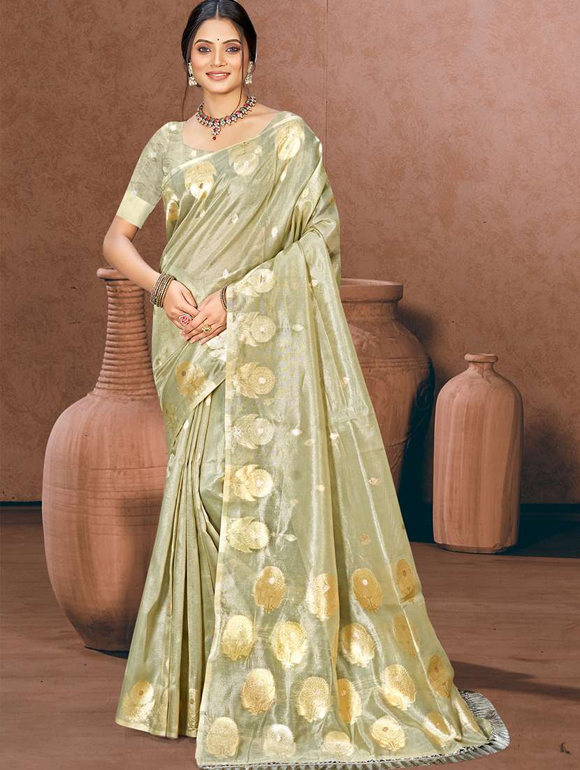women self design chanderi saree with blouse