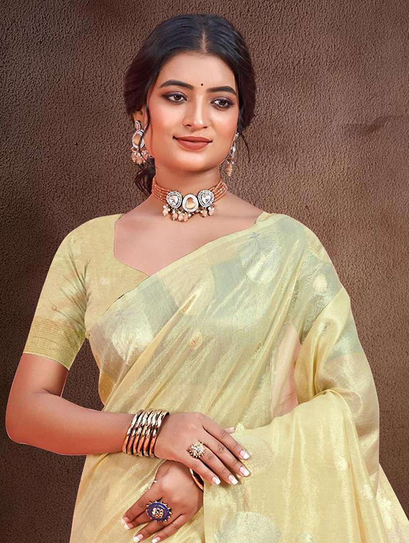women self design chanderi saree with blouse - 22082425 - Standard Image - 1