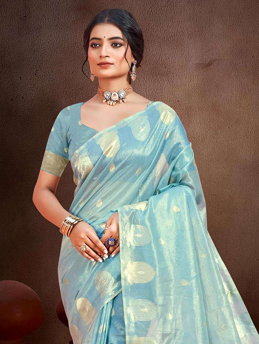 women self design chanderi saree with blouse - 22082426 -  Standard Image - 1