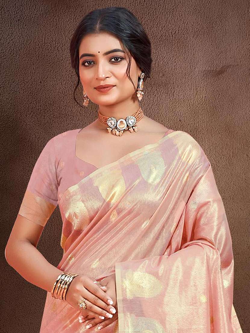 women self design chanderi saree with blouse - 22082427 -  Standard Image - 1