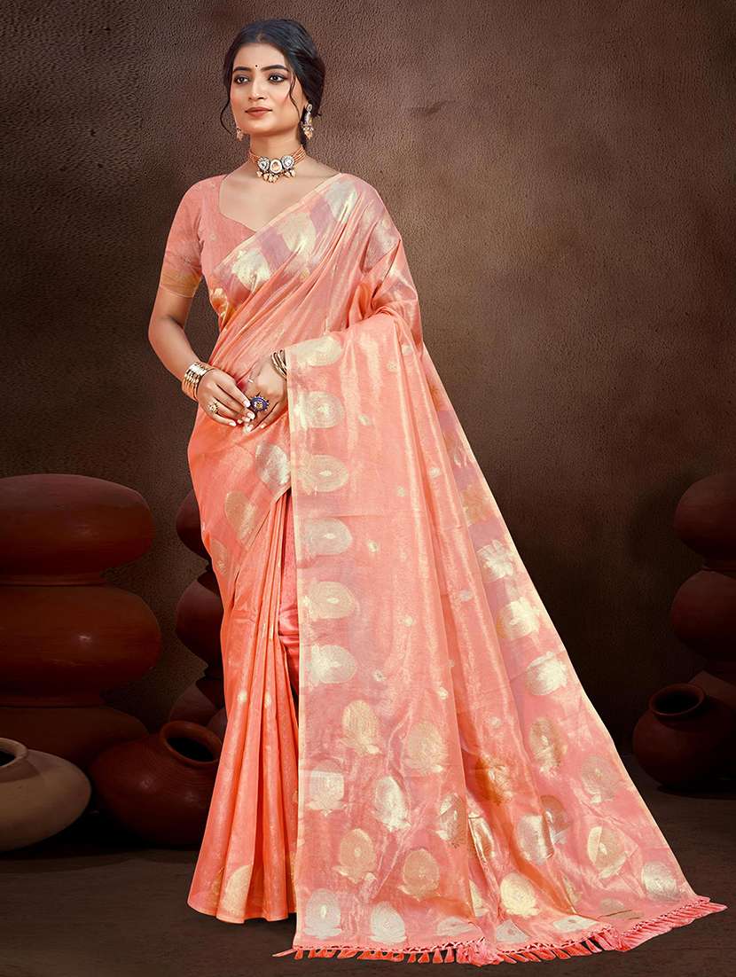 women self design chanderi saree with blouse