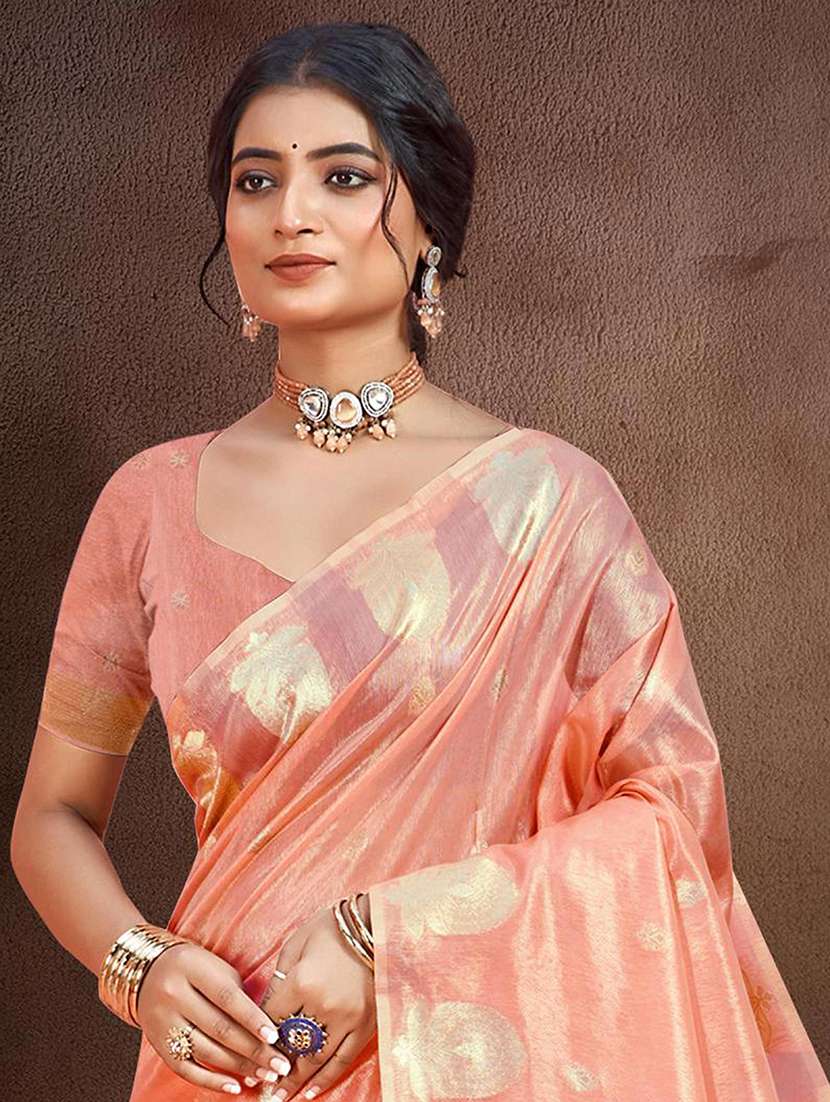 women self design chanderi saree with blouse - 22082428 -  Standard Image - 1