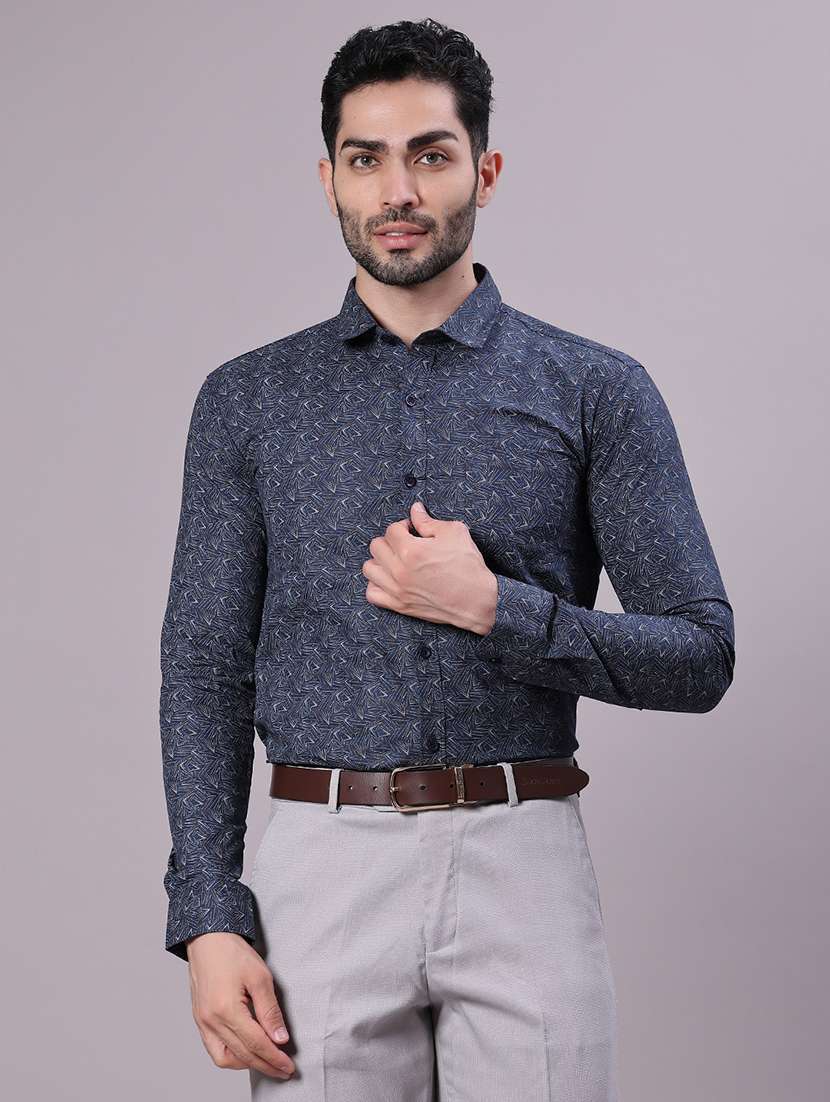 Men Printed Long Sleeve Regular Fit Formal Shirt - 22082439 -  Standard Image - 1