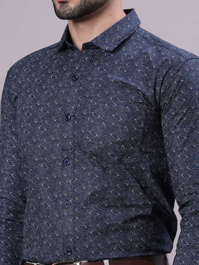 Men Printed Long Sleeve Regular Fit Formal Shirt - 22082439 -  Standard Image - 4