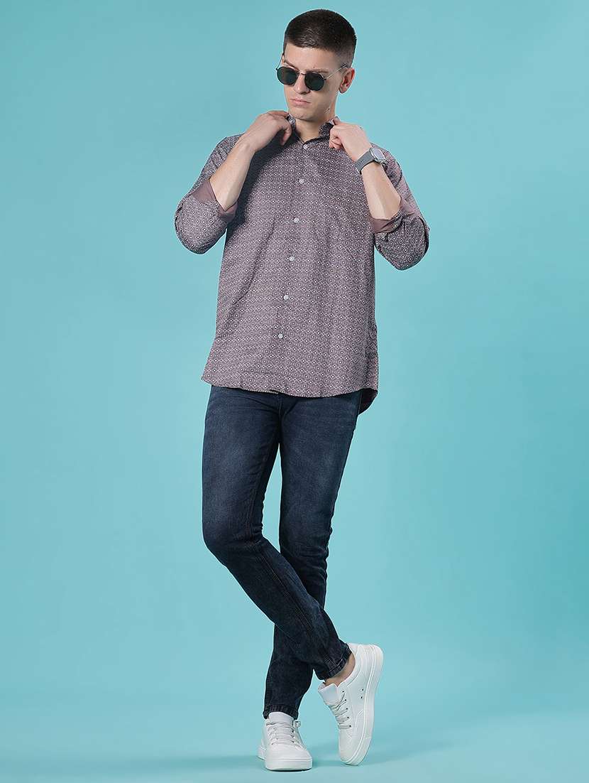 men printed long sleeve regular fit casual shirt - 22082451 -  Standard Image - 4
