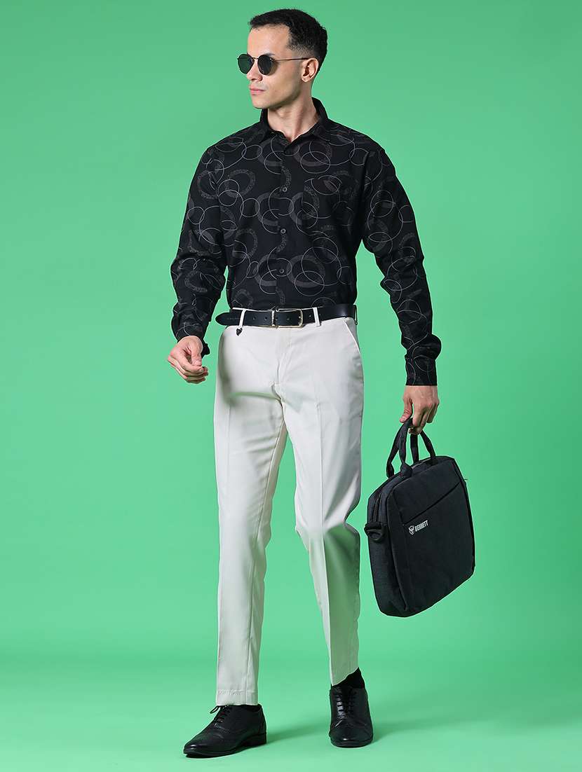 men printed long sleeve regular fit formal shirt - 22082452 - Standard Image - 4