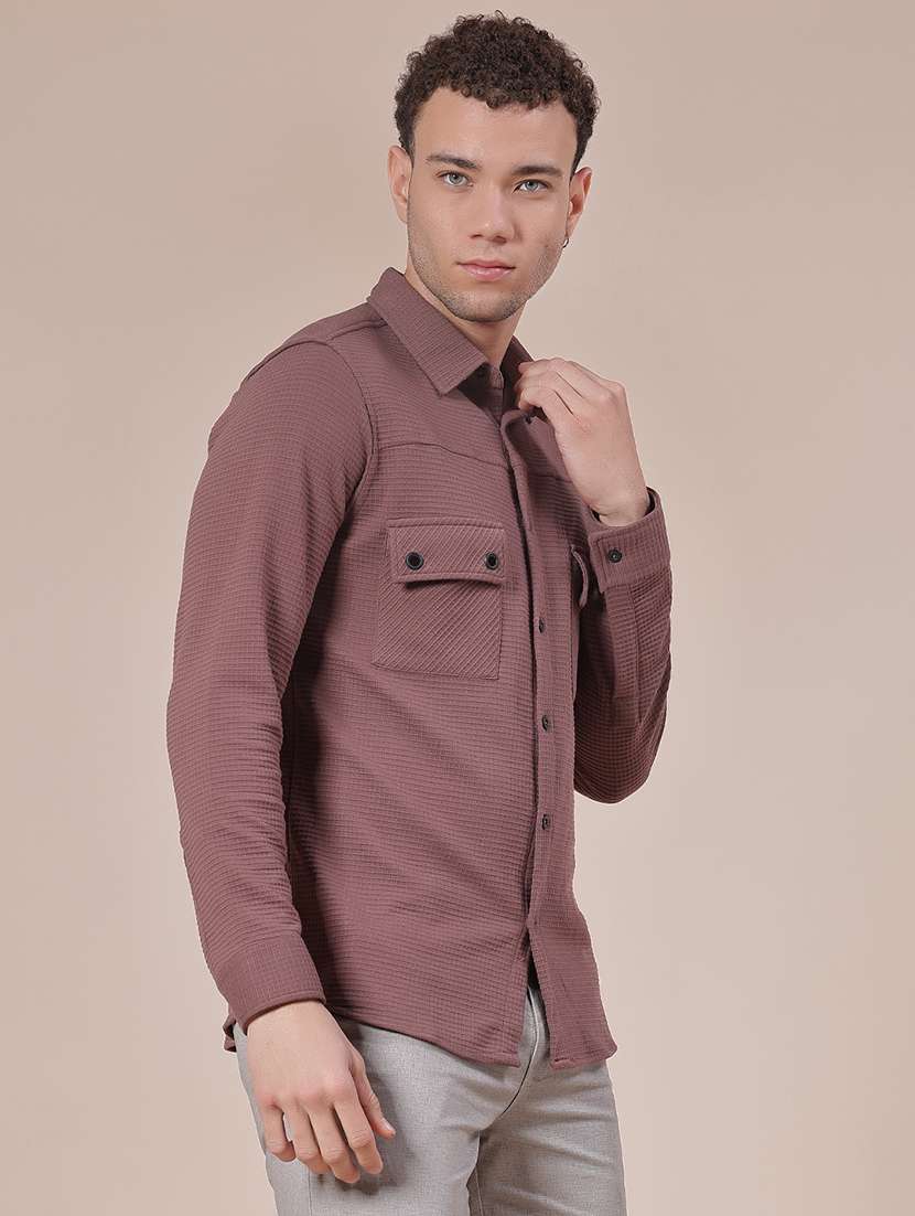 brown cotton casual shirt - 22082454 -  Standard Image - 1