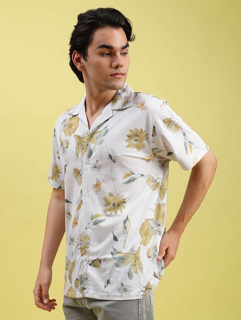 men floral printed short sleeve regular fit casual shirt - 22082458 -  Standard Image - 1