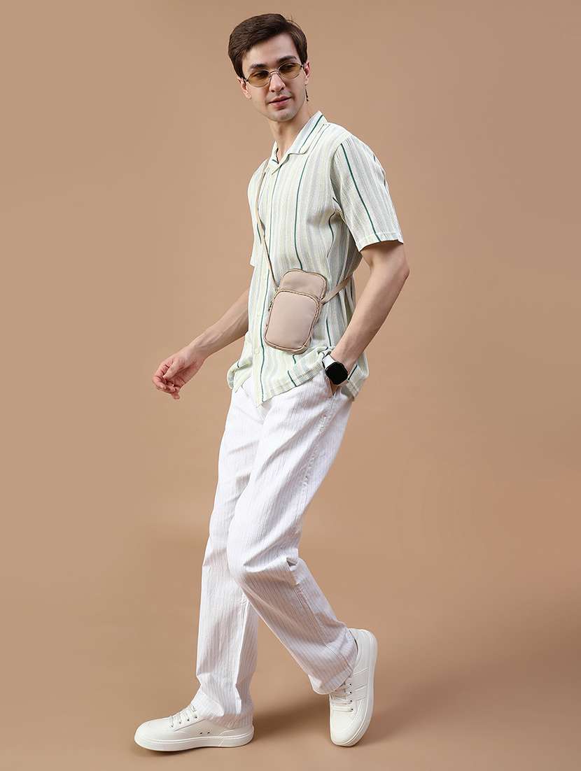 men striped short sleeve regular fit casual shirt - 22082462 -  Standard Image - 4