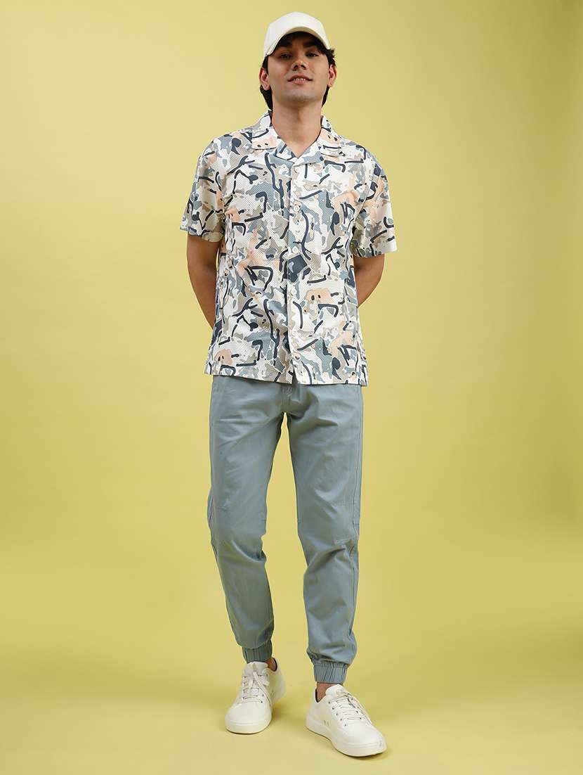 men printed short sleeve regular fit casual shirt - 22082464 -  Standard Image - 4