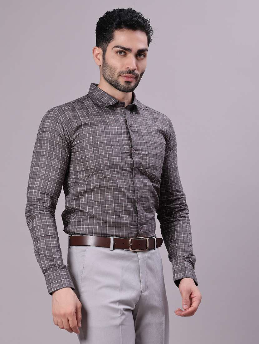 men checkered long sleeve regular fit formal shirt - 22082465 -  Standard Image - 1