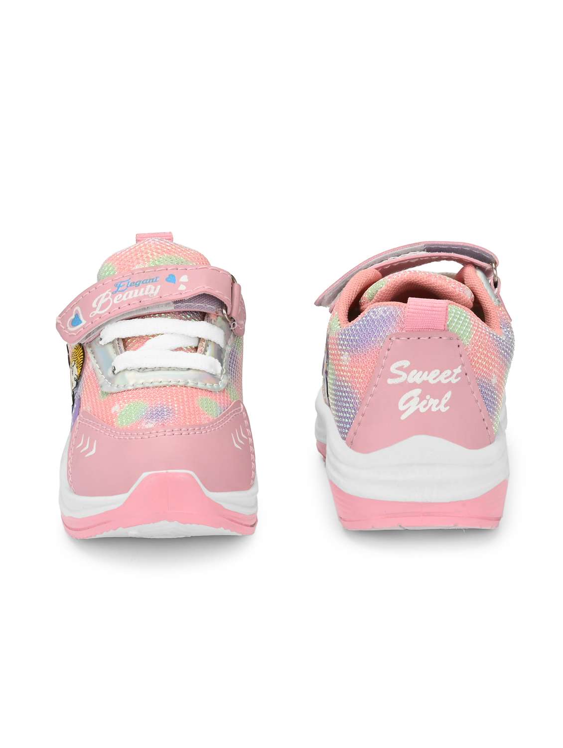 kids pink printed velcro sneaker - 22082469 - Standard Image - 4