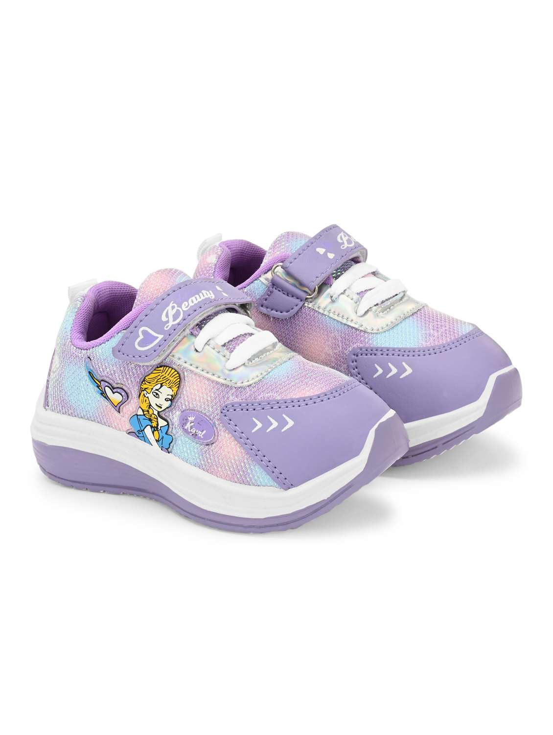 kids lavender printed velcro sneaker - 22082470 - Standard Image - 1