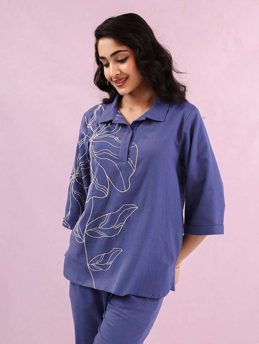 women three quarter sleeve ethnic co-ord set - 22082472 - Standard Image - 4