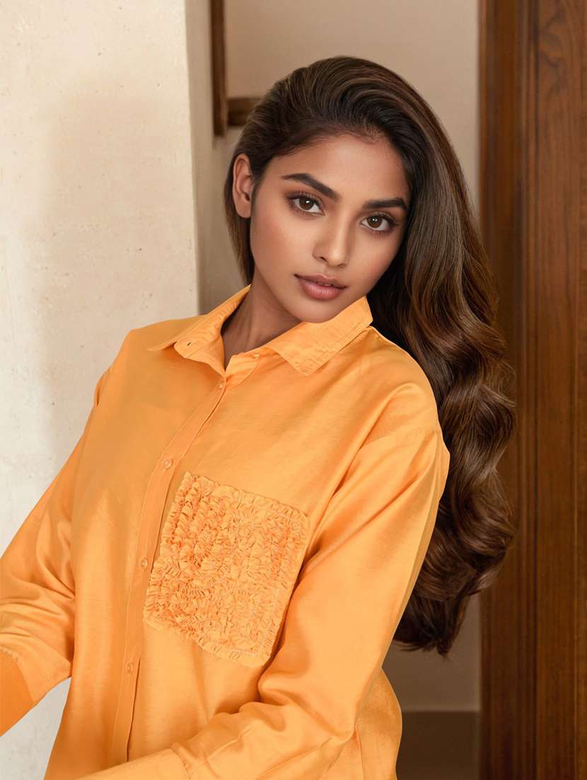 women solid collared long sleeve oversized shirt - 22082490 - Standard Image - 1