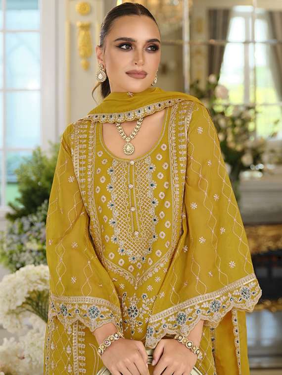 women embroidered long sleeve kurta pant with dupatta set - 22082501 - Standard Image - 4