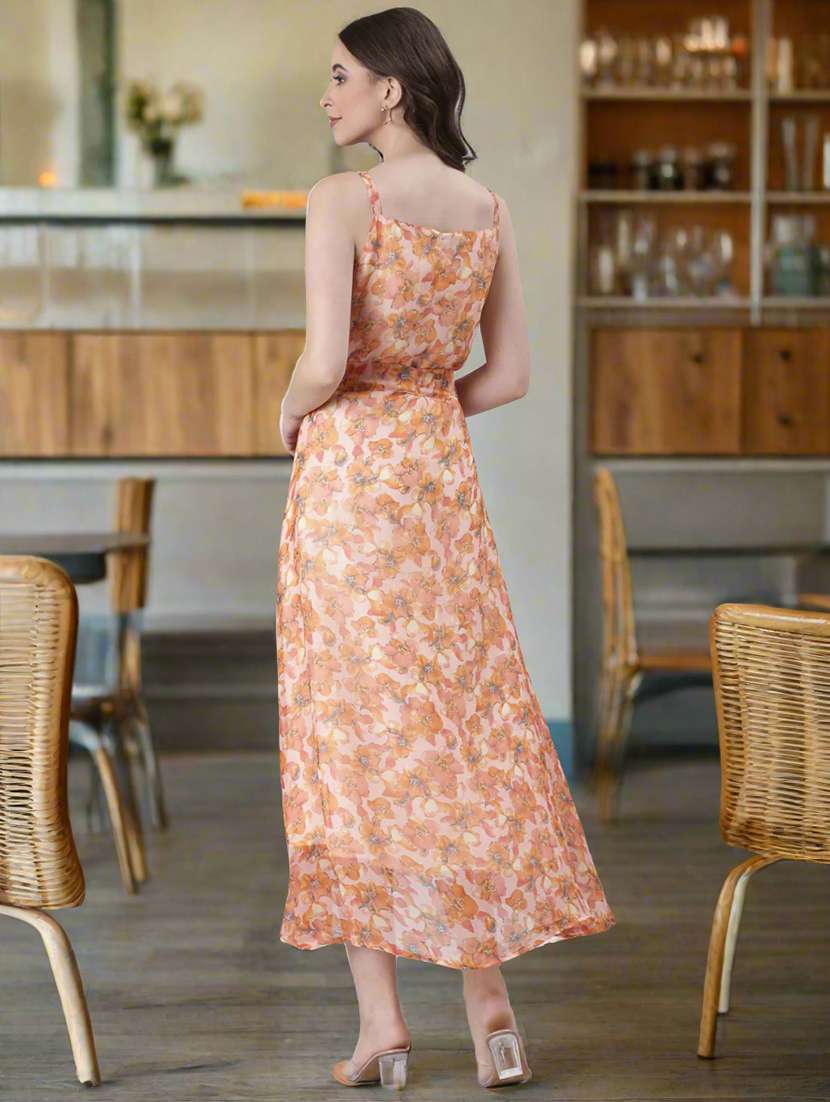 women floral print shoulder strap fit & flare dress - 22082552 - Standard Image - 6