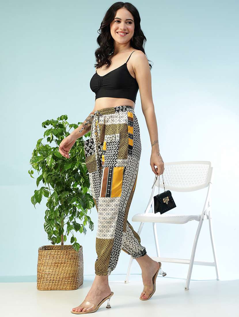 women printed high rise jogger - 22082562 - Standard Image - 4