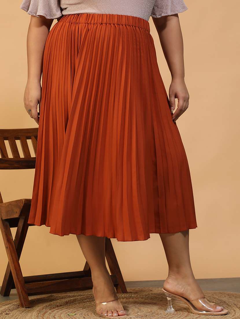 women plus size solid mid rise skirt - 22082572 -  Standard Image - 1