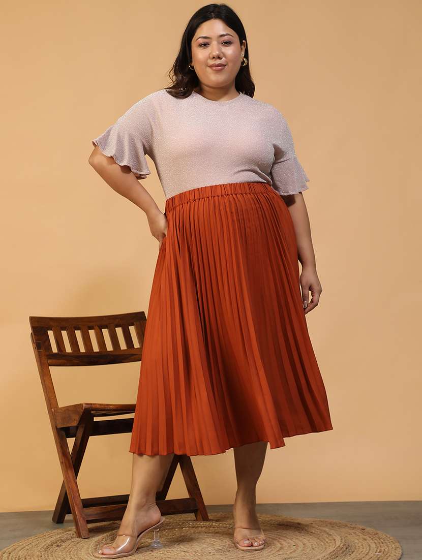 women plus size solid mid rise skirt - 22082572 -  Standard Image - 4