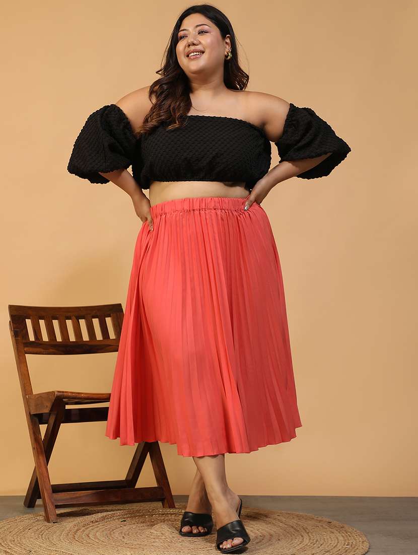 women plus size solid mid rise skirt - 22082573 -  Standard Image - 4