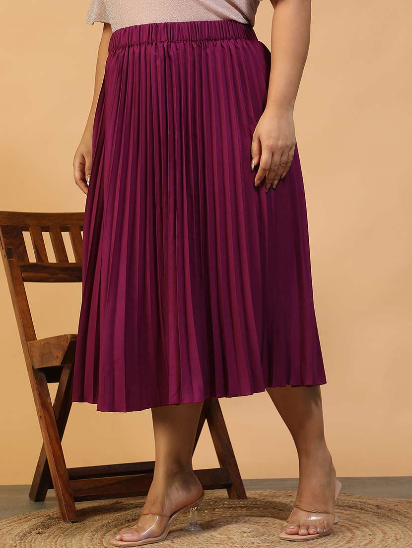 women plus size solid mid rise skirt - 22082574 -  Standard Image - 1
