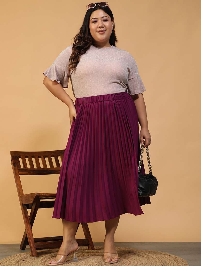 women plus size solid mid rise skirt - 22082574 -  Standard Image - 4