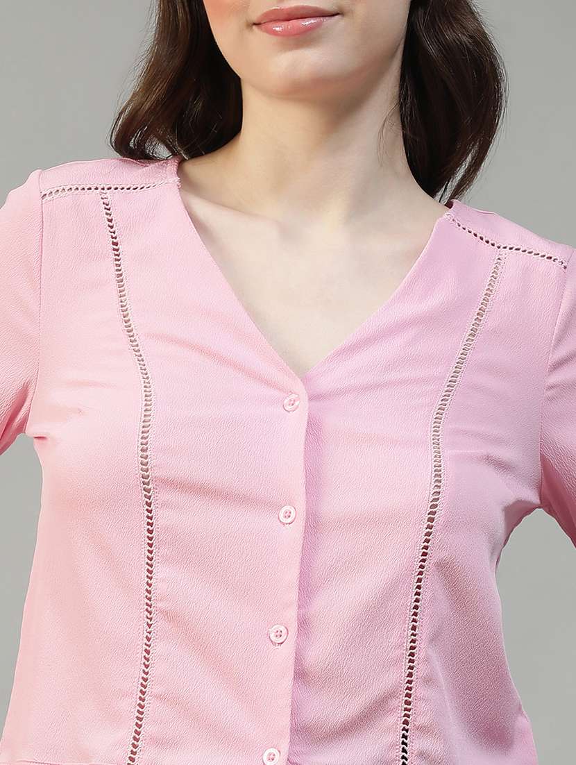 women solid puff sleeve knot detailed top - 22082589 - Standard Image - 4