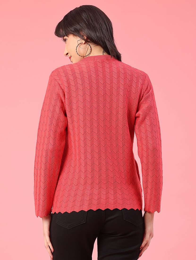 women self design long sleeve cardigan - 22082751 -  Standard Image - 4