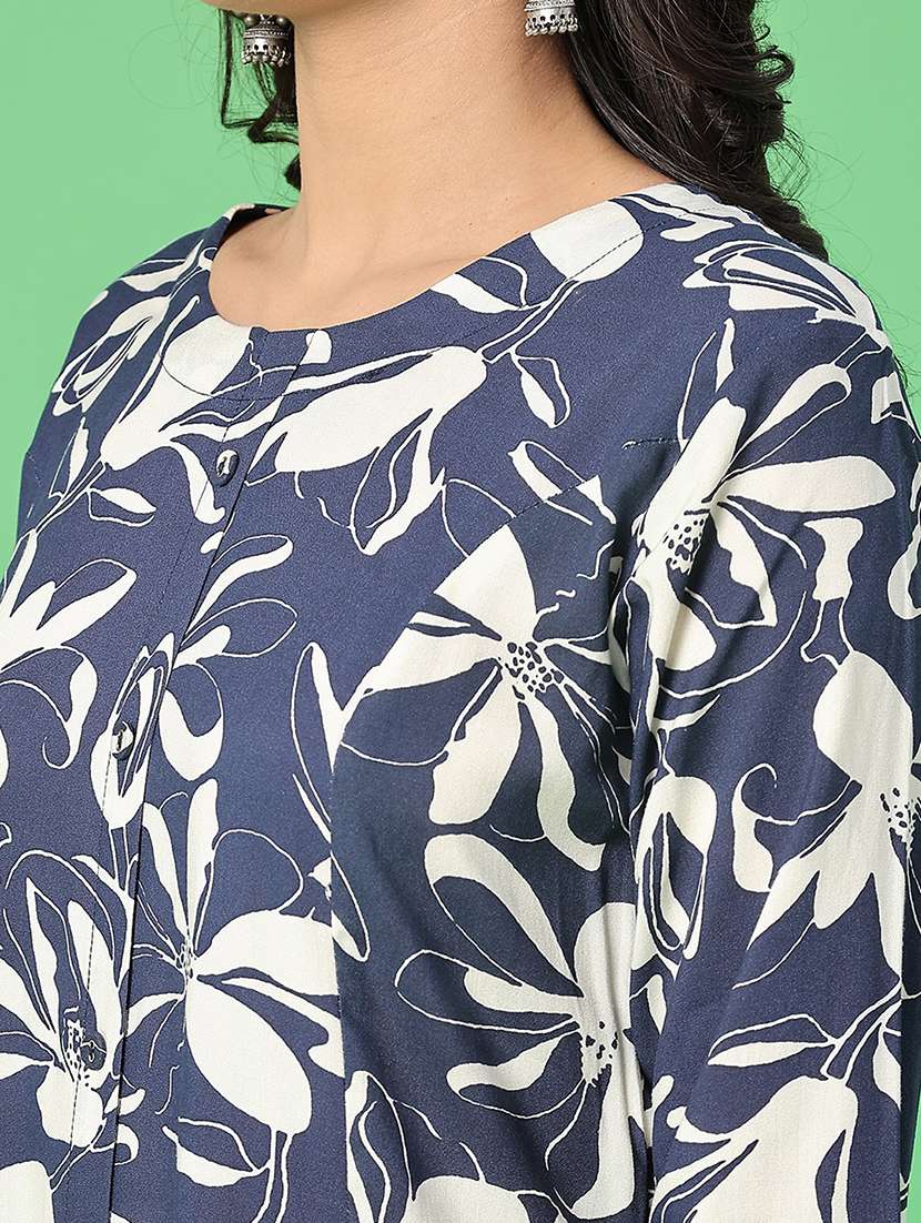 women printed three quarter sleeve co-ord set - 22082881 -  Standard Image - 4