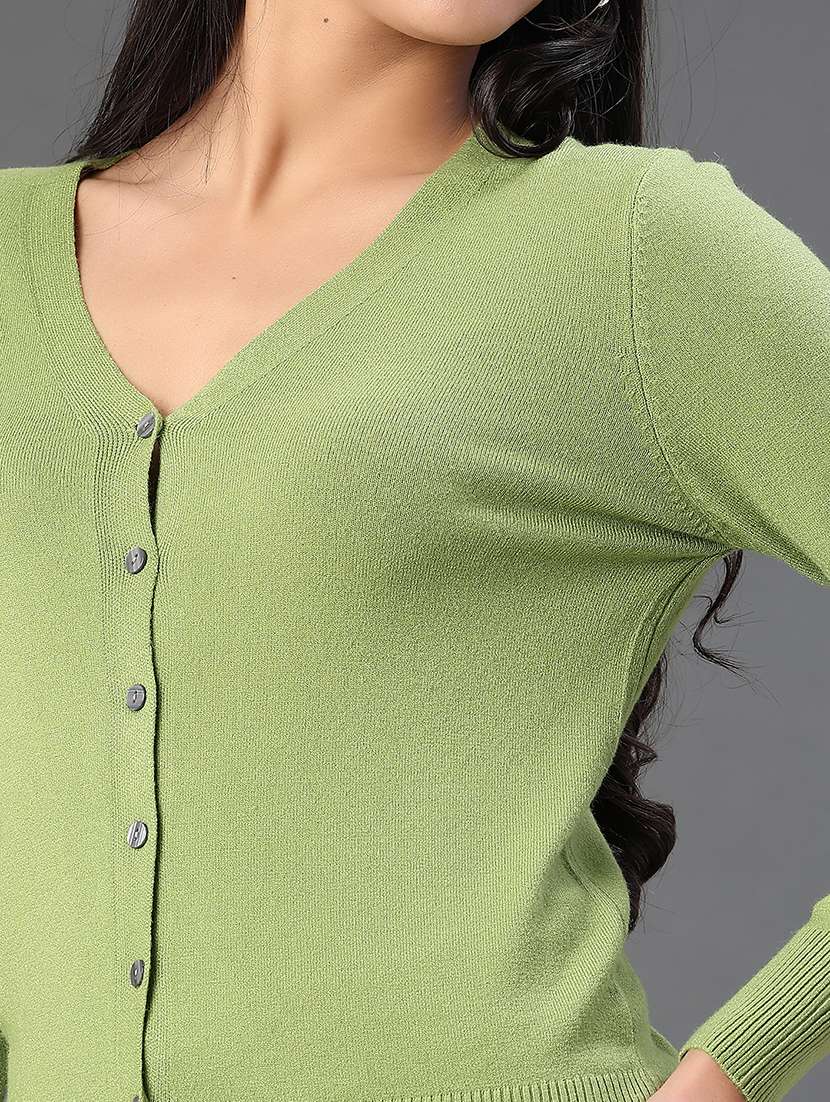 women solid long sleeve cardigan - 22082883 -  Standard Image - 4