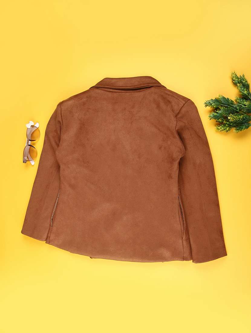 girls solid long sleeve regular blazer - 22082947 -  Standard Image - 1