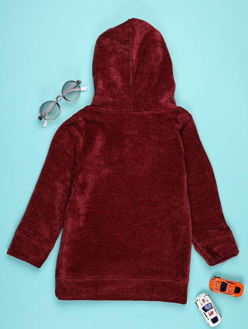 boys self design long sleeve hooded sweatshirt - 22082949 -  Standard Image - 1