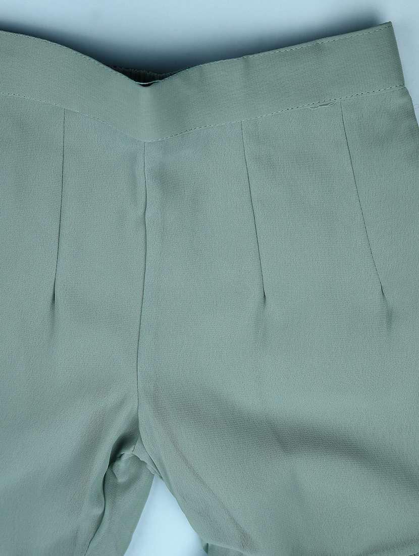 girls solid with work sleeveless kurta sharara set  - 22082957 -  Standard Image - 4