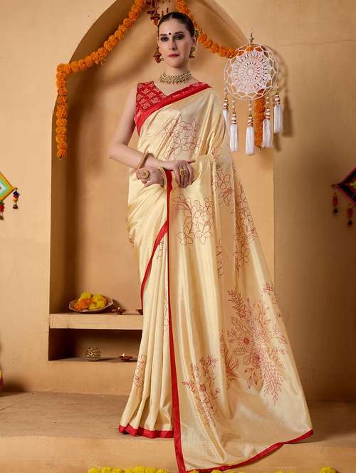 women printed casual wear saree with blouse - 22082991 - Standard Image - 0