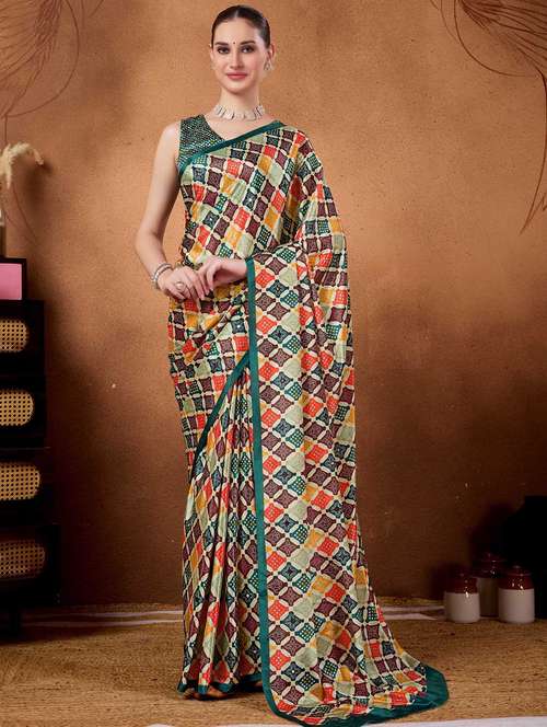 women printed casual wear saree with blouse - 22083000 -  Standard Image - 0