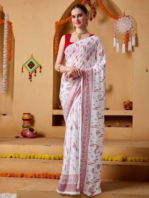 women printed casual wear saree with blouse - 22083014 -  Standard Image - 0