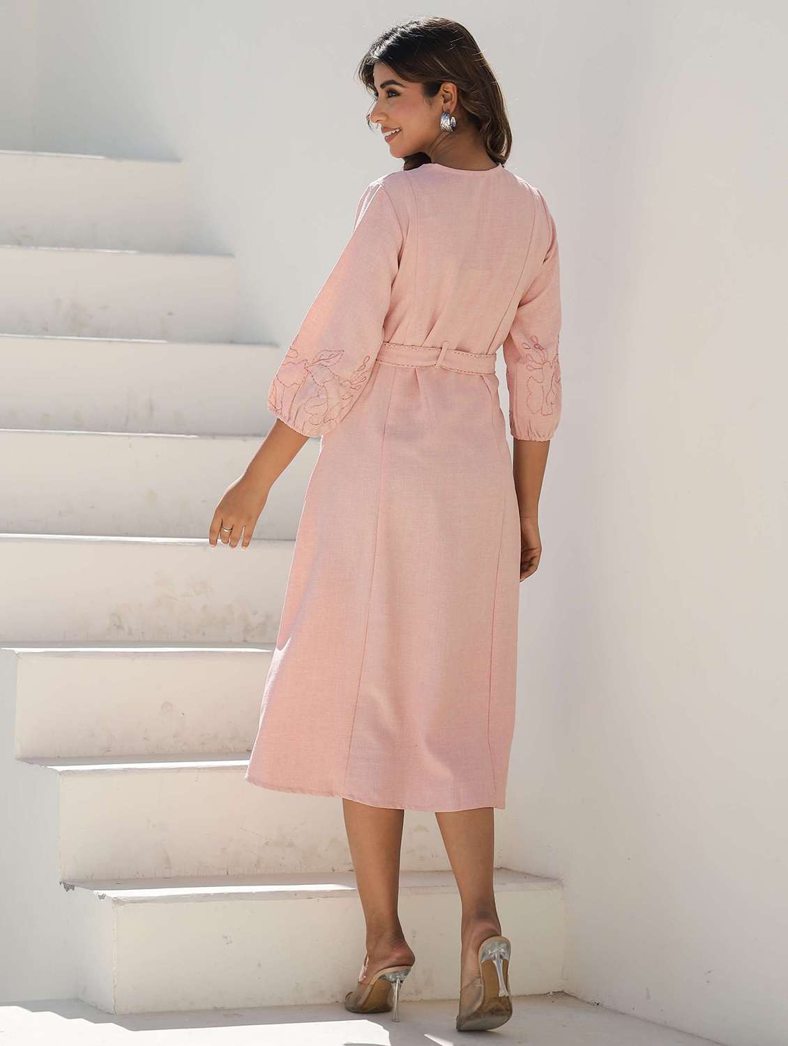 women embroidered puff sleeve a-line dress - 22083127 -  Standard Image - 1