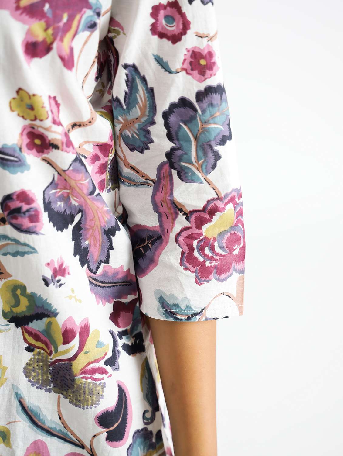 women three quarter sleeve regular fit ethnic co-ord set - 22083133 -  Standard Image - 6