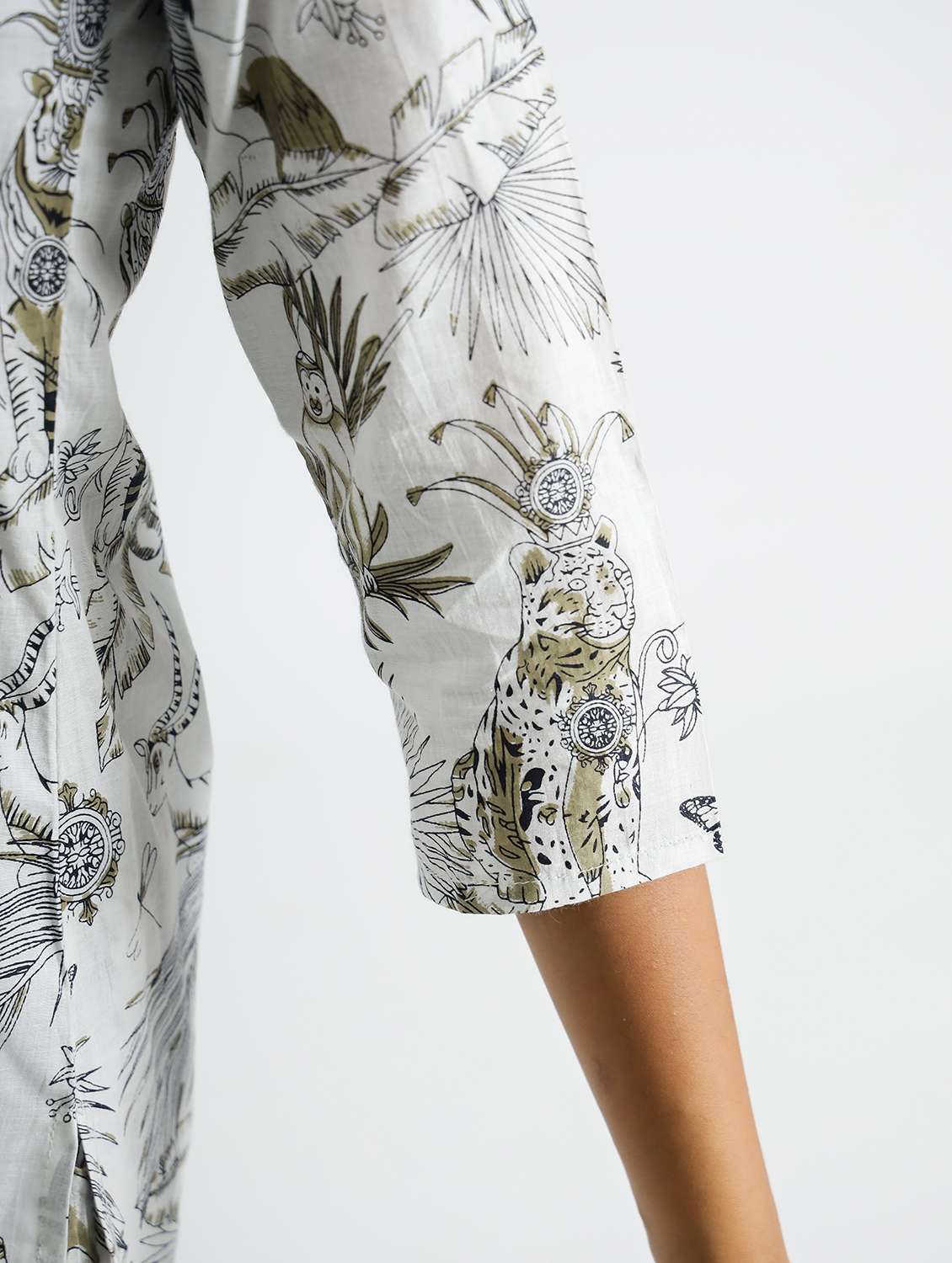 women three quarter sleeve regular fit ethnic co-ord set - 22083134 -  Standard Image - 6