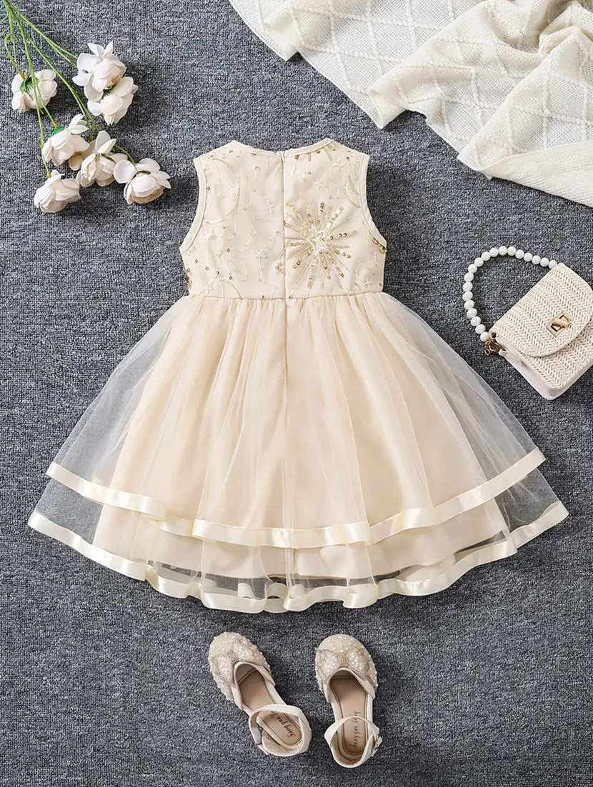 girls emebllished sleeveless flared dress - 22083160 -  Standard Image - 1
