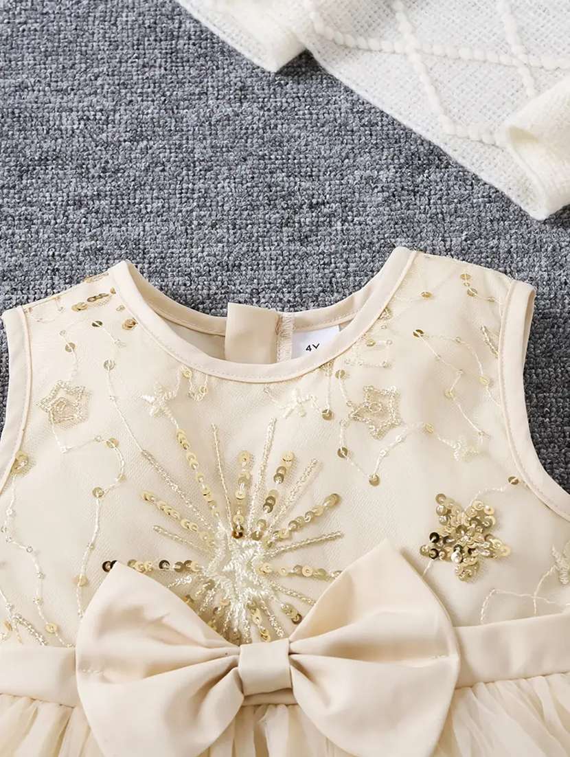 girls emebllished sleeveless flared dress - 22083160 - Standard Image - 4