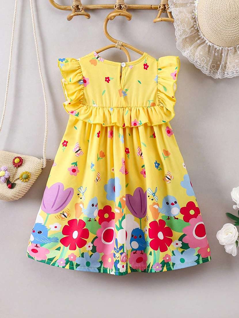 girls floral print sleeveless flared dress - 22083163 -  Standard Image - 1
