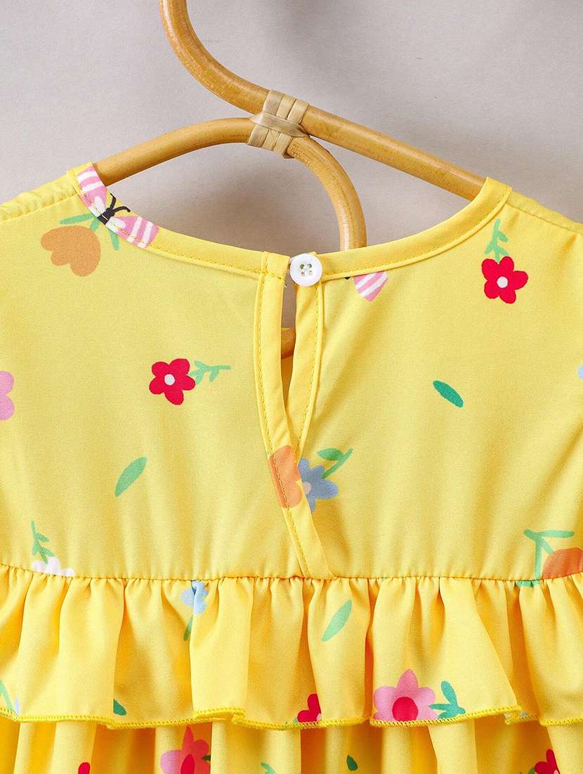 girls floral print sleeveless flared dress - 22083163 - Standard Image - 4