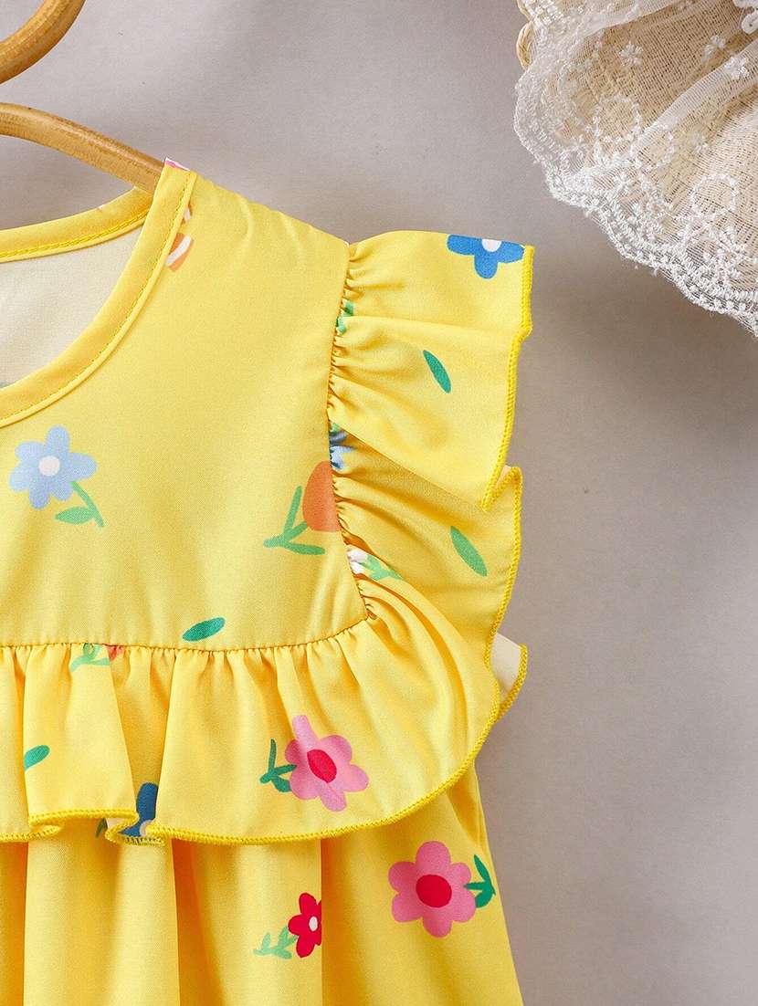girls floral print sleeveless flared dress - 22083163 - Standard Image - 6
