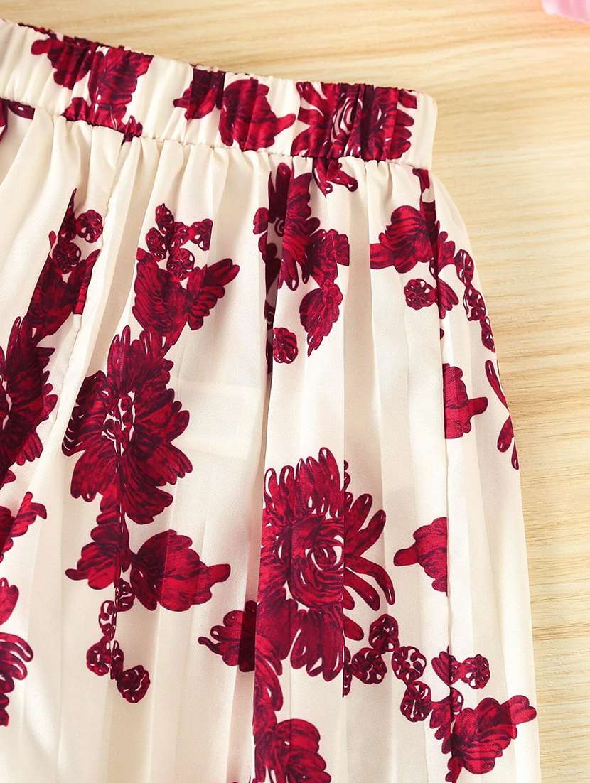 girls floral print top and skirt co-ord set - 22083165 - Standard Image - 4